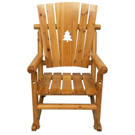 Leigh Country TX 95104 Aspen Adult Rocking Chair with Pine Tree Cutout - Natural Wood