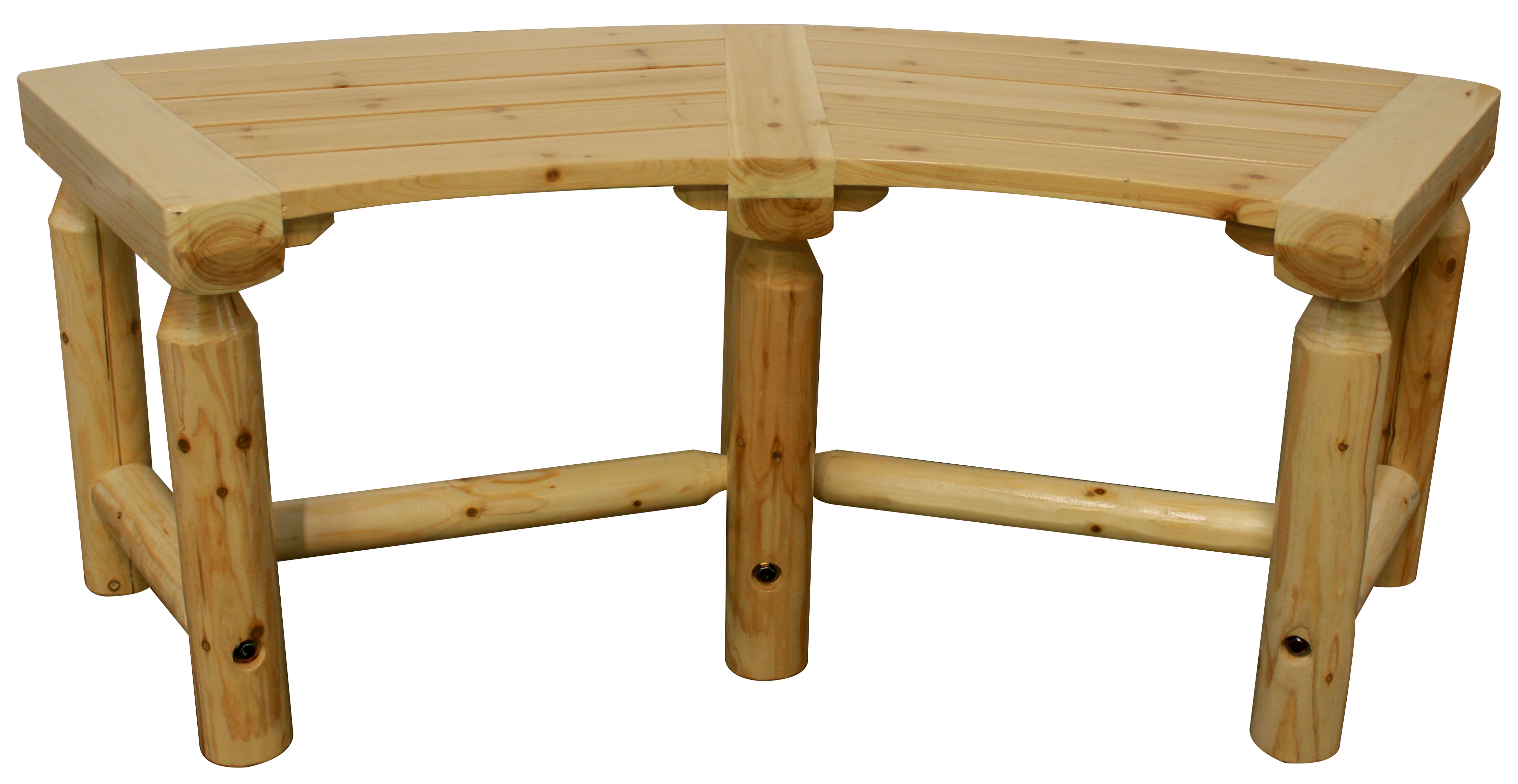 Aspen Natural Wood Curved Outdoor Bench