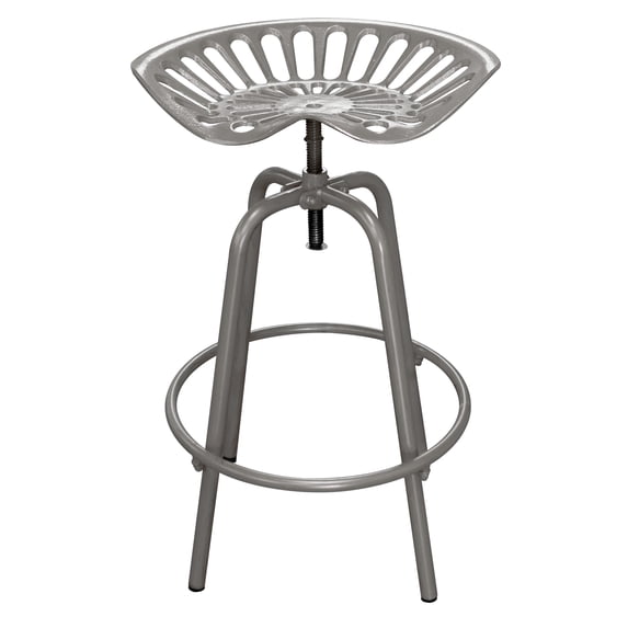 Leigh Country TX 97007 Tractor Seat Swivel Stool KD, Metallic