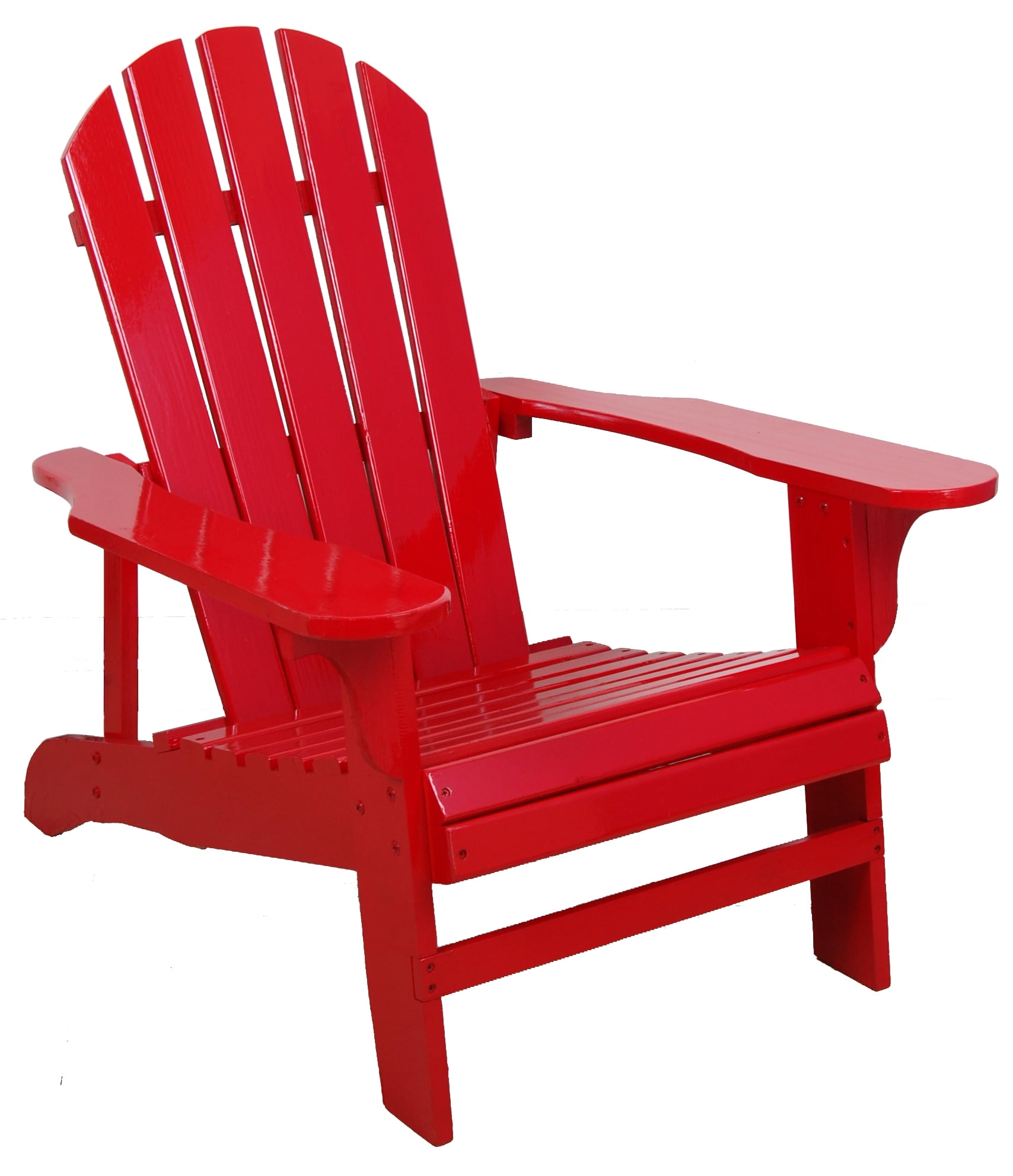 Red Acacia Wood Adirondack Chair with Arms