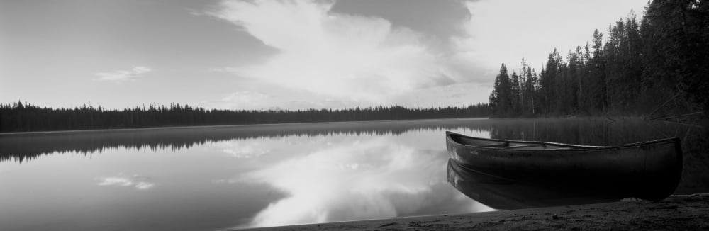 Leigh Lake Grand Teton Park Wyoming USA Canvas Art - Panoramic Images (12 x 36)