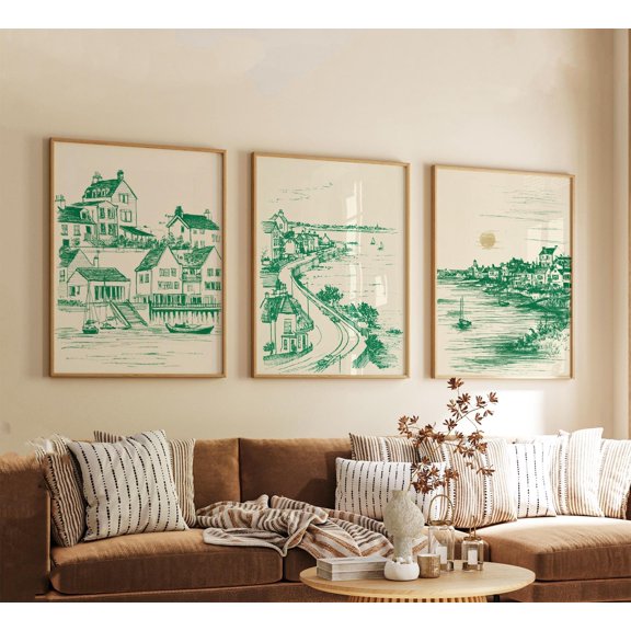 Leigh-on-Sea Travel Posters Essex Coastal Wall Art UK Seaside Prints Vintage Harbour Decor Modern Travel Artwork for Home Set 3