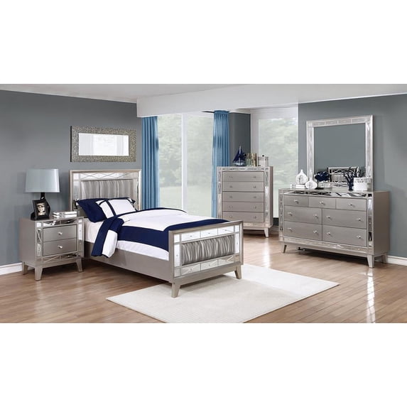 Leighton Bedroom Set Metallic Mercury