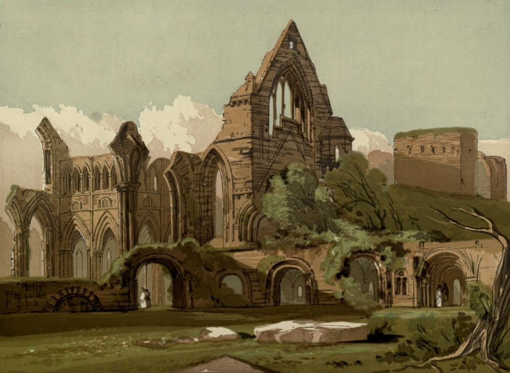 Leighton Bros Old England c1860 Dryburgh Abbey Canvas Art - Leighton Bros (18 x 24)