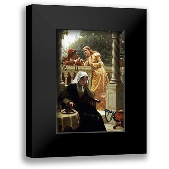 Leighton, Edmund Blair 13x18 Black Modern Framed Museum Art Print Titled - A Stolen Interview