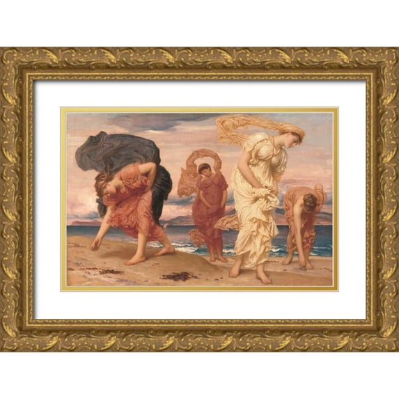 Leighton, Frederic 18x13 Gold Ornate Wood Framed with Double Matting Museum Art Print Titled - By the Sea