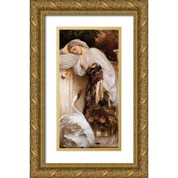 Leighton, Frederic 9x14 Gold Ornate Wood Framed with Double Matting Museum Art Print Titled - Odalisque
