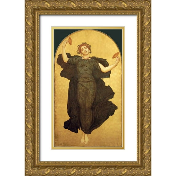 Leighton, Lord Frederick 20x32 Gold Ornate Wood Framed with Double Matting Museum Art Print Titled - The Dance of The Cymbalists