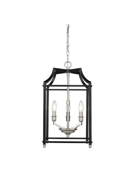 Leighton PW 3 Light Pendant in Pewter with Black