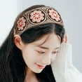 Leiity Bohemian hair band embroidery retro ethnic style belt teeth slip
