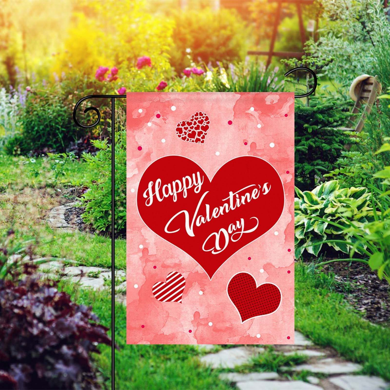 Leiity Valentine Day Garden Flags Festive Outdoor Patio Garden Flags