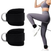 Leikefitness Ankle Strap for Cable Machines, Home & Gym Glute Workout Attachment, Black
