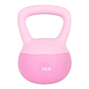 Leikefitness Soft Kettlebells,Sand Filled Weights for Women and Men,Color Coded Anti Slip Soft Kettlebells,Home Workout,Pink,18LB