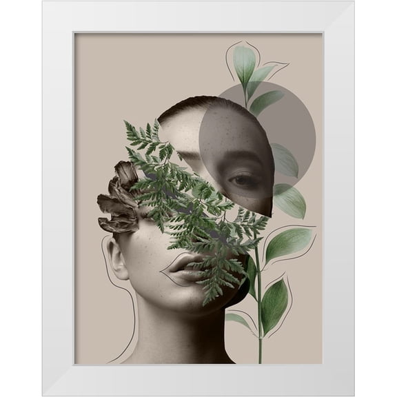 Leila 25x32 White Modern Wood Framed Museum Art Print Titled - Lili Collection Creative Art Series