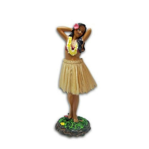 Leilani Dashboard Hula Doll Flower Placing Pose 7'
