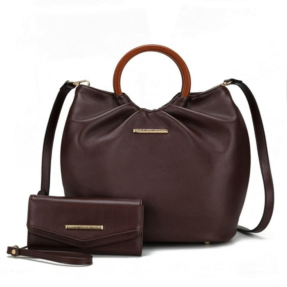 Leilani Vegan Leather Tote Bag with Wallet - 2 pieces by Mia K