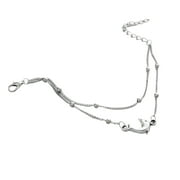 Leileiiiii Initial Beach Ankle Bracelets For Women Handmade Layered Anklet Dolphin Initial Ankle Bracelets For Women Beach Jewelry Gifts