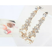 Leileiiiii Women Rhinestone Long Drop Earrings Evening Earrings for Women Formal
