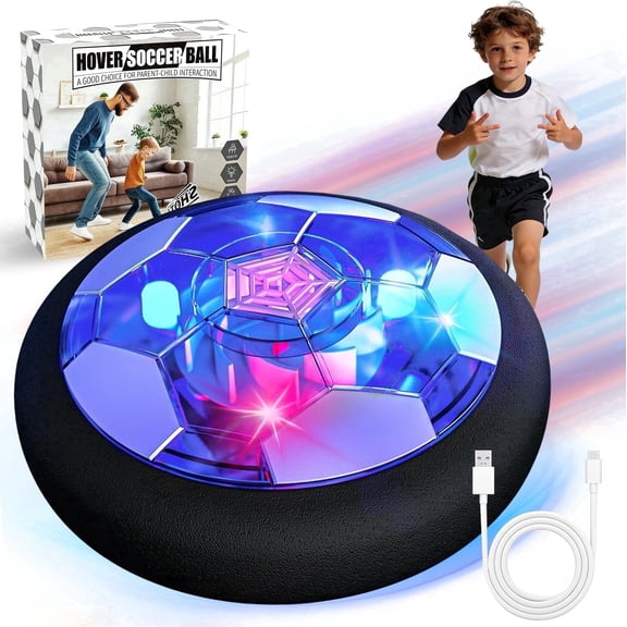 Leimiao Hover Soccer Ball Toys for Kids, Indoor/Outdoor Dual-Use Floating Soccer with LED, Best Birthday Gift for Boys and Girls