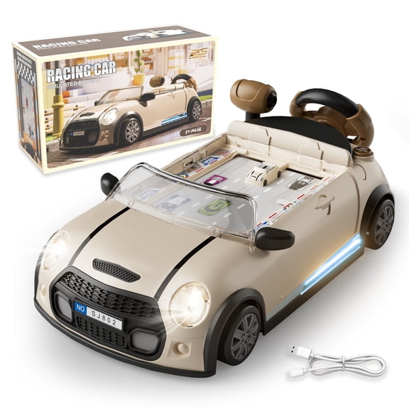 Leimiao Steering Wheel Toy, Racing Adventure Musical Driving Game for Kids, Interactive Simulation Toddler Toy, Birthday Gift for 3+ Boys & Girls