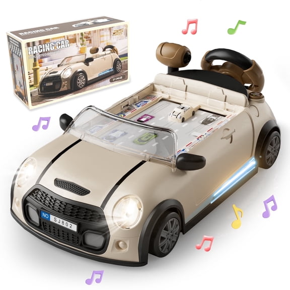 Leimiao Steering Wheel Toy, Racing Adventure Musical Driving Game for Kids, Interactive Simulation Toddler Toy, Birthday Gift for 3+ Boys & Girls