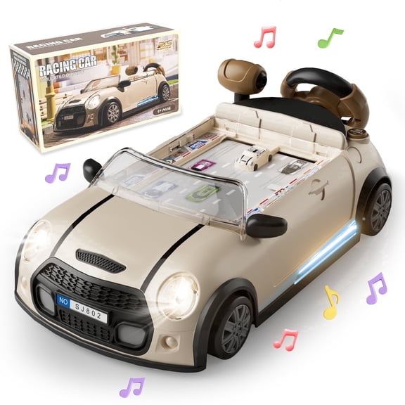 Leimiao Steering Wheel Toy, Racing Adventure Musical Driving Game for Kids, Interactive Simulation Toddler Toy, Birthday Gift for 3+ Boys & Girls