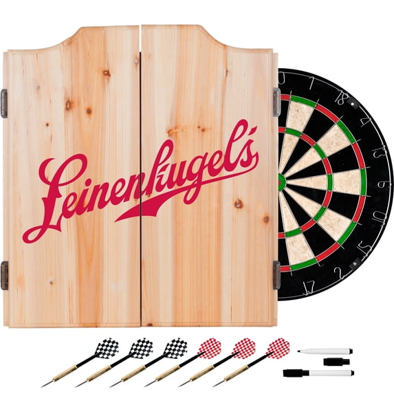 Leinenkugel's Dart Cabinet Set with Darts and Board