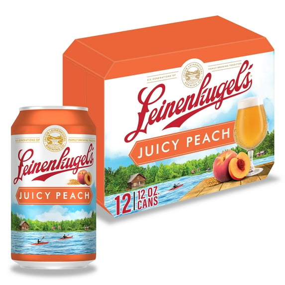 Leinenkugel's Juicy Peach Beer, 12 Pack, 12 fl oz Aluminum Cans, 4.4% ABV