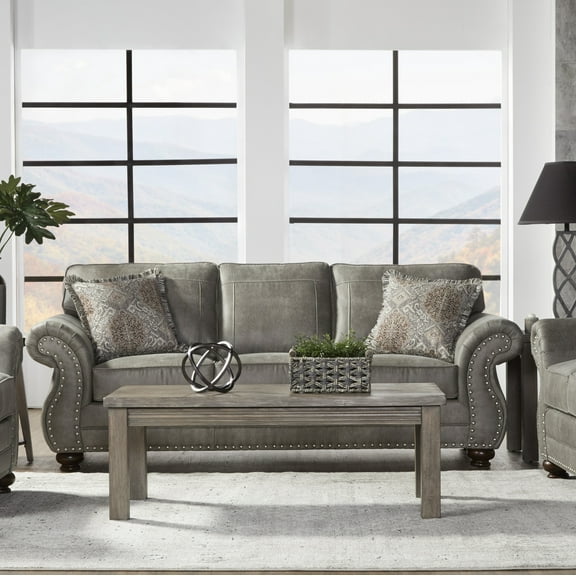 Leinster Faux Leather Upholstered Nailhead Sofa