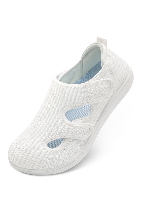 Barefoot Walking for Women Adjustable Wide Diabetic Shoes for Swollen Arthritis Edema Feet Wide Width