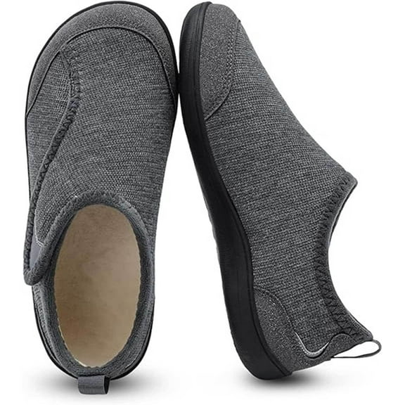 Leisfit Womens Men Slippers Wide Width Diabetic Shoes Adjustable Barefoot Walking Shoes for Arthritis Edema Feet