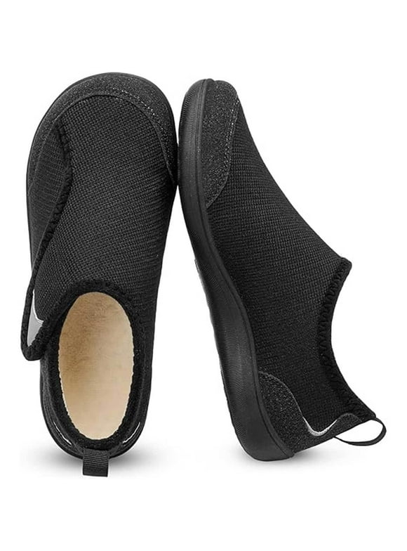 Womens Men Slippers Wide Width Diabetic Shoes Adjustable Barefoot Walking Shoes for Arthritis Edema Feet