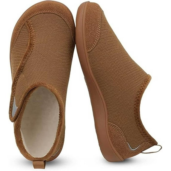 Leisfit Womens Men Slippers Wide Width Diabetic Shoes Adjustable Barefoot Walking Shoes for Arthritis Edema Feet