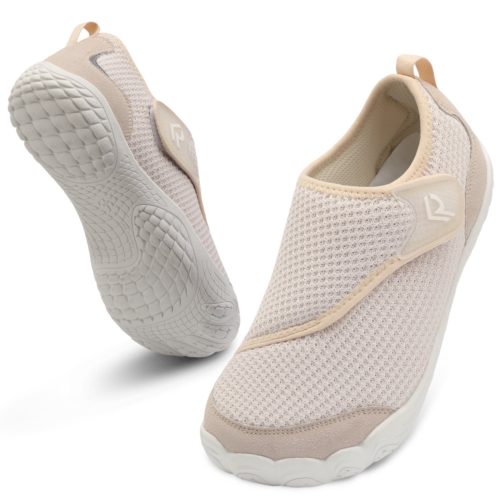 Leisfit Women Men Wide Diabetic Barefoot Shoes Adjustable Walking Sneakers