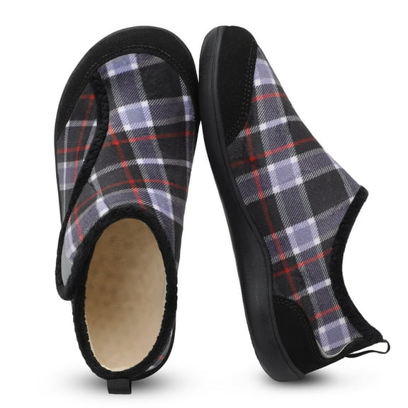 Leisfit Womens Men Slippers Wide Width Diabetic Shoes Adjustable Barefoot Walking Shoes for Arthritis Edema Feet