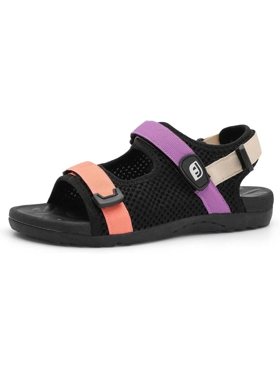 Womens Orthopedic Walking Hiking Sandals Adjustable Open Toe Sports Water Sandals with Plantar Fasciitis Thick Soled Cushion Outdoor Beach Sandals