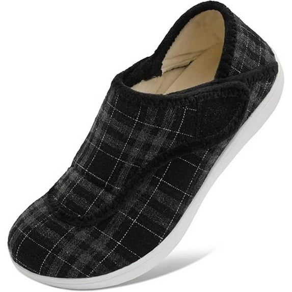 Leisfit Woman Slippers Diabetic Orthopedic House Shoes, Wide Width Adjustable