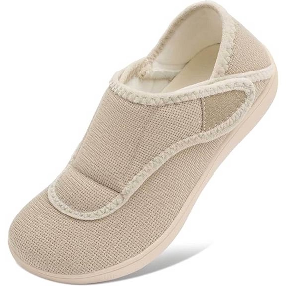Leisfit Woman Slippers Diabetic Orthopedic House Shoes, Wide Width Adjustable