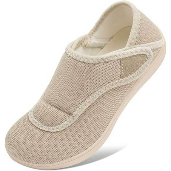 Leisfit Woman Slippers Diabetic Orthopedic House Shoes, Wide Width Adjustable