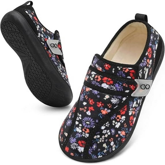 Leisfit Womens Slippers Wide Diabetic Shoes for Women Adjustable Swollen Feet Outdoor Indoor Walking Shoes