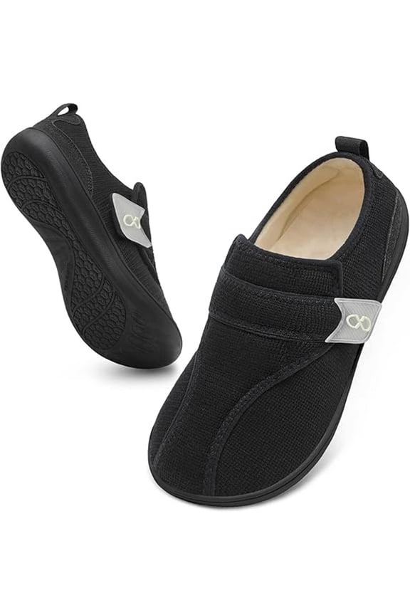 Women Slippers Wide House Shoes Velcro Diabetic Friendly