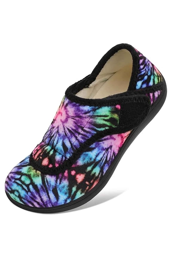 Woman Slippers Diabetic Orthopedic House Shoes, Wide Width Adjustable