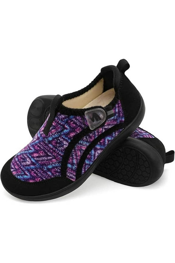 Womens Walking Slippers Adjustable Wide Diabetic Shoes Swollen Edema House Slippers Barefoot House Shoes for Bedroom Office Travel