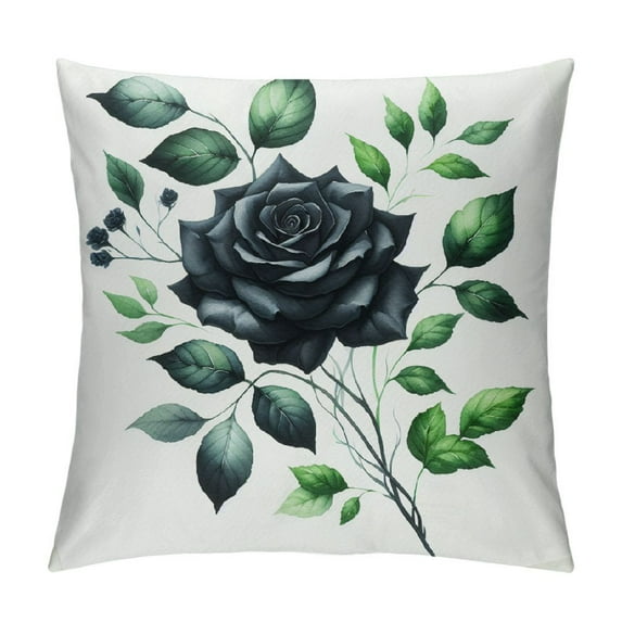 Leisuo Blue Pillow Covers Boho Roses Flower Throw Pillow Cover Watercolor Floral Pillow Cover Cushion Pillow Case for Sofa Outdoor Indoor Decoration