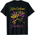 thumbnail image 1 of Leisuo French New Orleans Mardi Gras Souvenir Bourbon Street T-Shirt Black Medium black-201629, 1 of 4