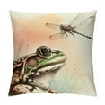 thumbnail image 1 of Leisuo Frog and Dragonfly Throw Pillow Cover Watercolor Amphibian Predator Insect Fly Bug Wings Pillow Case Decorative Square Cushion for Home Couch Bed, 1 of 5