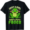 thumbnail image 1 of Leisuo Frog Just a Girl Who Loves Frogs Funny Frog Lover Gift T-Shirt 98039-black, 1 of 3