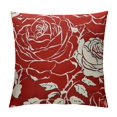 thumbnail image 1 of Leisuo Red Rose Pillow Cover, Romantic Art Line Drawing Flower Petals Throw Pillowcases Decorative Cushion Cover for Wedding Valentine's Day Engagement Decor, 1 of 5