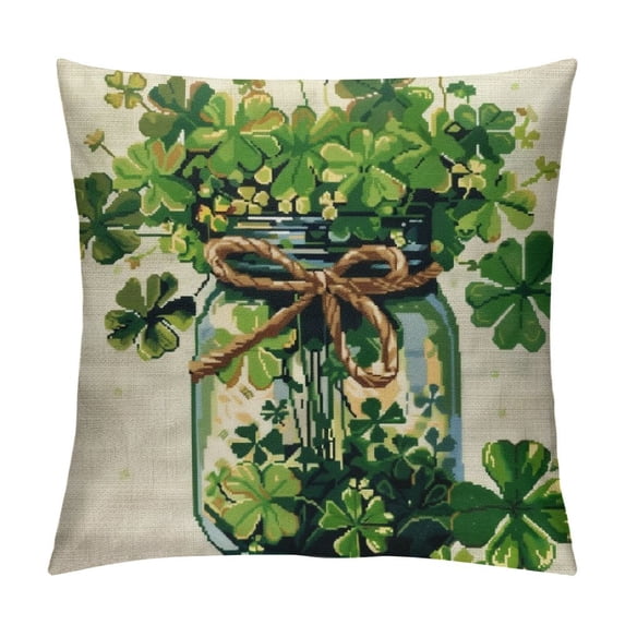 Leisuo St Patricks Day Pillow Covers St.Patrick’s Day Pillow Cover Happy St Patricks Day Home Decor Decorative Throw Pillow Cover Sets Green Sofa Cushion Case