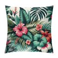 thumbnail image 1 of Leisuo  Throw Pillow Cover Summer Colorful Hawaiian Tropical Plants Hibiscus Flowers Cushion Case Home Office Sofa Hidden Zipper Pillowcase Lumbar Two Sides Printed, 1 of 5